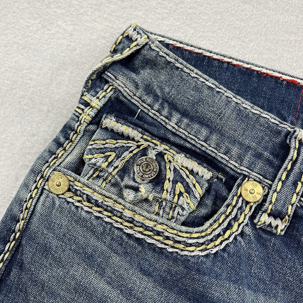 True Religion Jeans Womens 26 Fits 29x32 Ricki Lurex Relaxed Straight Super QT - Picture 3 of 16